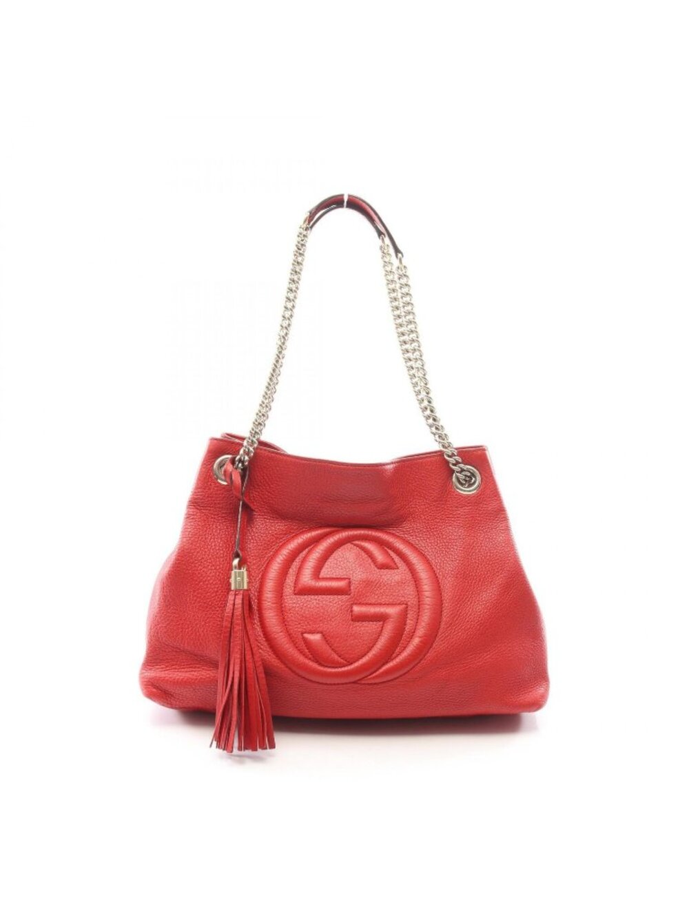 Gucci Shoulder Bag Soho Interlocking Red Leather Chain